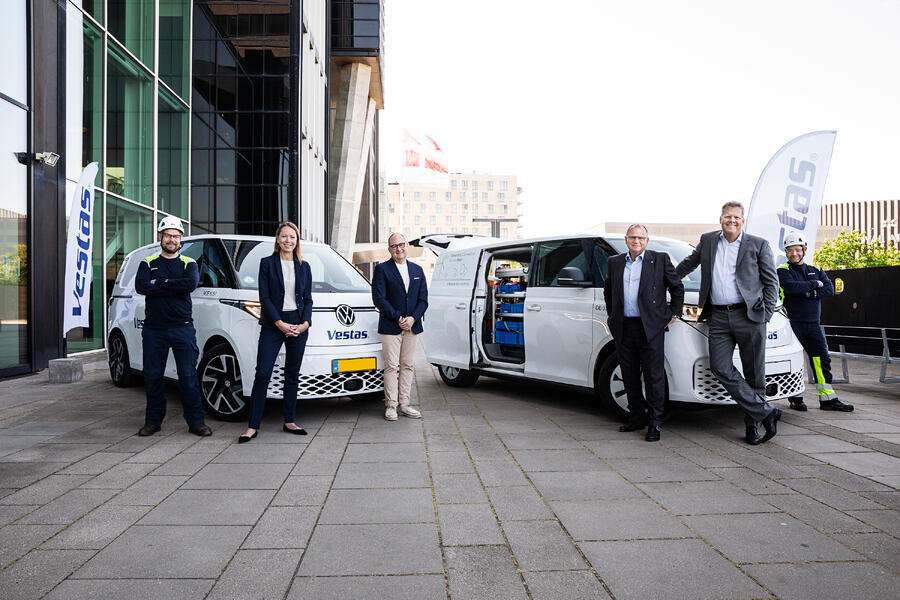 a Ekstrand (Vestas), Lars Krause (VWN), Henrik Andersen (Vestas) und Carsten Intra (VWN) (v.l.n.r.)