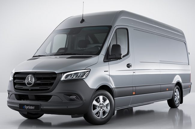 Das Bild zeigt den neuen eSprinter von Mercedes-Benz in der Außenansicht