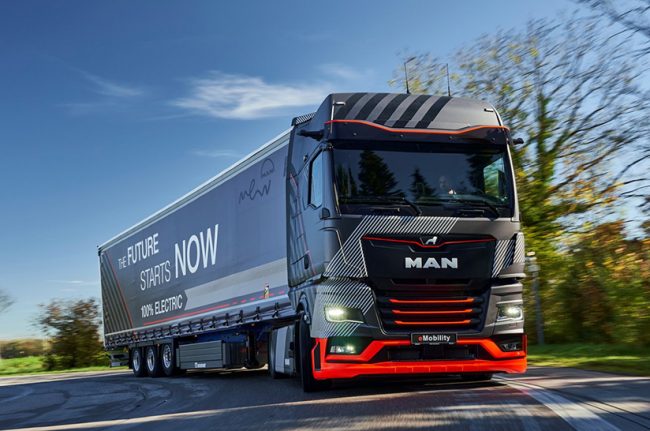 Das Bild zeigt einen Elektro-LKW von MAN Truck & Bus. Das Forschungsprojekt SPIRIT-E will dazu beitragen, dass mehr Fahrzeuge dieser Art auf die Straße kommen.