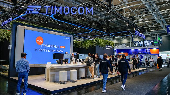 Der Timocom-Stand auf der IAA 2024 in Hannover.