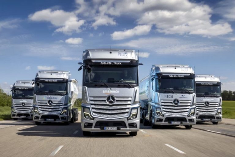 Brennstoffzellen-Lkw im Logistikeinsatz: Kundennahe Erprobung von Mercedes-Benz GenH2 Trucks