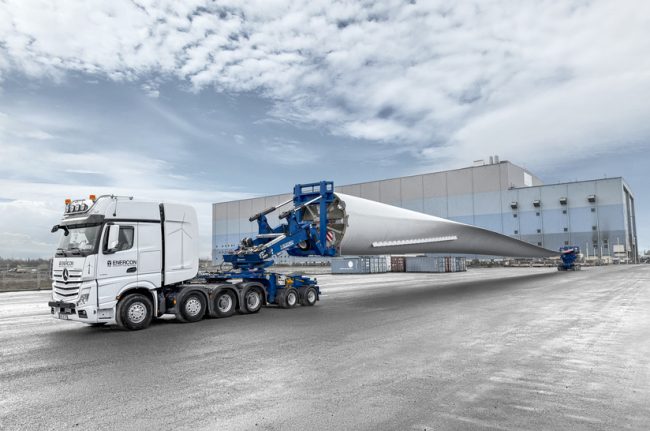 Einsatz für die Windkraft: Enercon Logistic hat drei Rotorblatttransportsysteme von TII Scheuerle beschafft