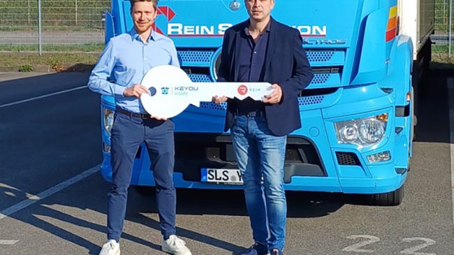 Kohlendioxidfreier Verteilerverkehr im Saarland: Rein Spedition sichert sich nächsten Pionier-Lkw von Keyou