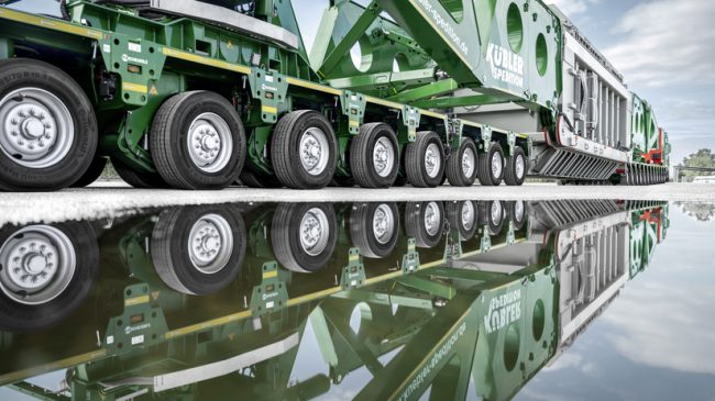 285 Tonnen im Spezialtransport: Scheuerle bewältigt Schwerlastbeförderung für TransnetBW