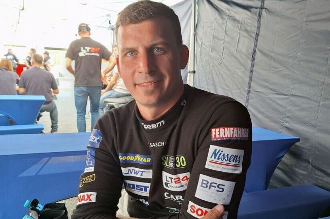 Interview mit Sascha Lenz beim ADAC Truck-Grand-Prix 2025 Juli 2025, Nürburgring, Drittplatzierter der vergangenen Goodyear FIA European Truck Racing Championship Saison, aktuell Vierter im Gesamtklassement der Rennserie, Team SL 30 Trucksport, auf MAN